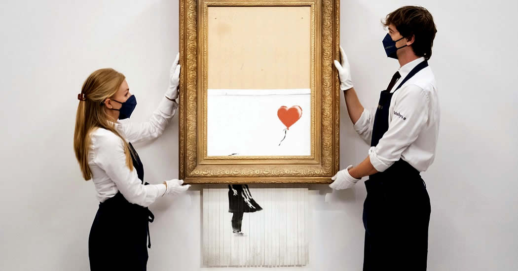 Cамоуничтожившийся рисунок Бэнкси продали за рекордные 25,4 млн долларов