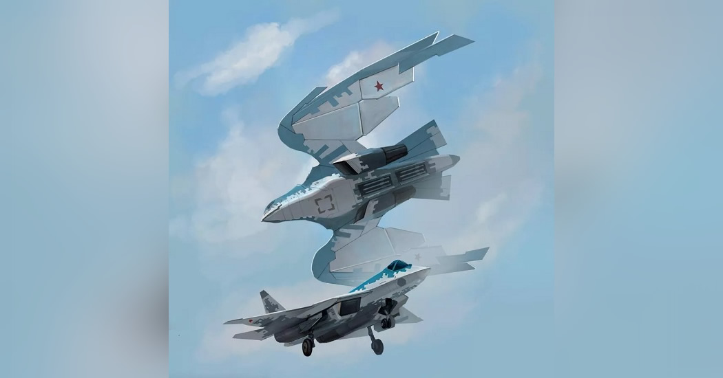 "Ростех" показал Су-57 в виде механизированного монстра