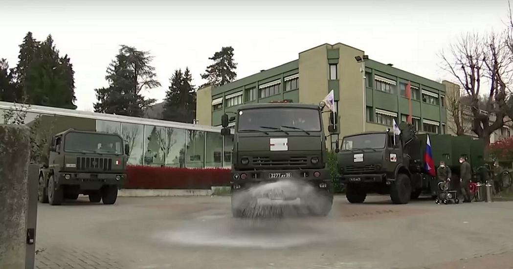 Российские военные провели дезинфекцию пансионата в пригороде Бергамо