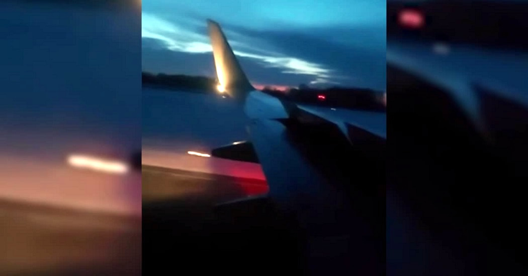 Пассажиры сняли на видео вспыхнувший двигатель взлетавшего в Тюмени лайнера